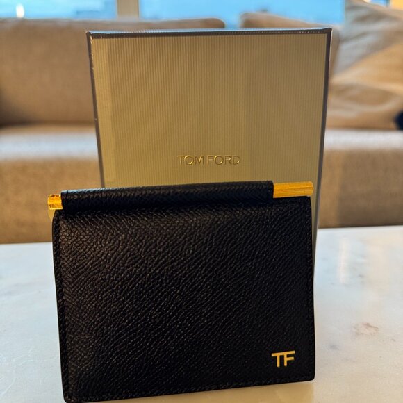 Tom Ford Small Grain Leather Folding Money Clip Cardholder - Picture 3 of 6